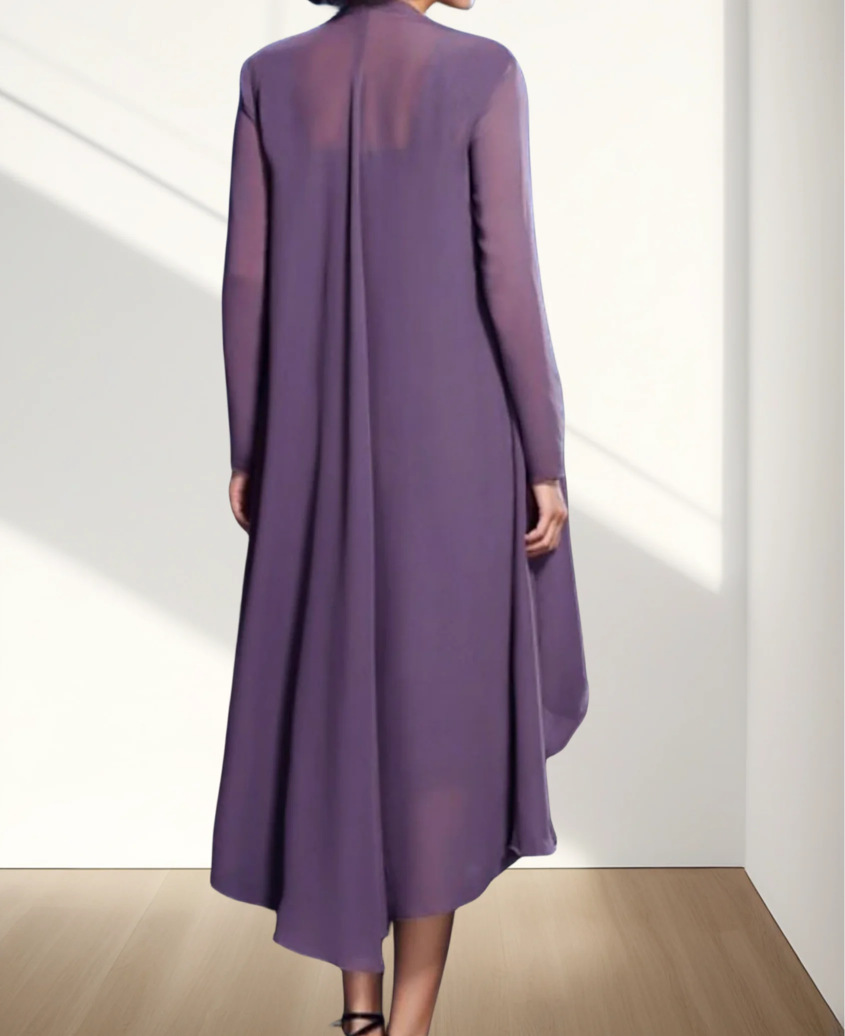Mother of the Bride Dress Elegant Jewel Neck Knee Length