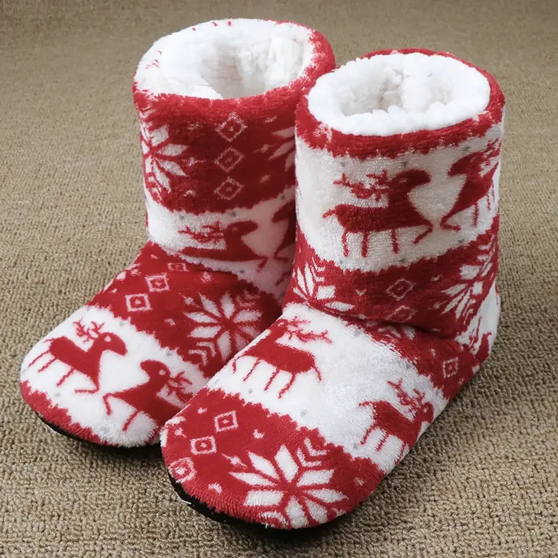 Winter Fur Slippers Women Warm House Slippers Plush Flip Flops Christmas Cotton Indoor Home Shoes Floor Shoes Claquette Fourrure 5