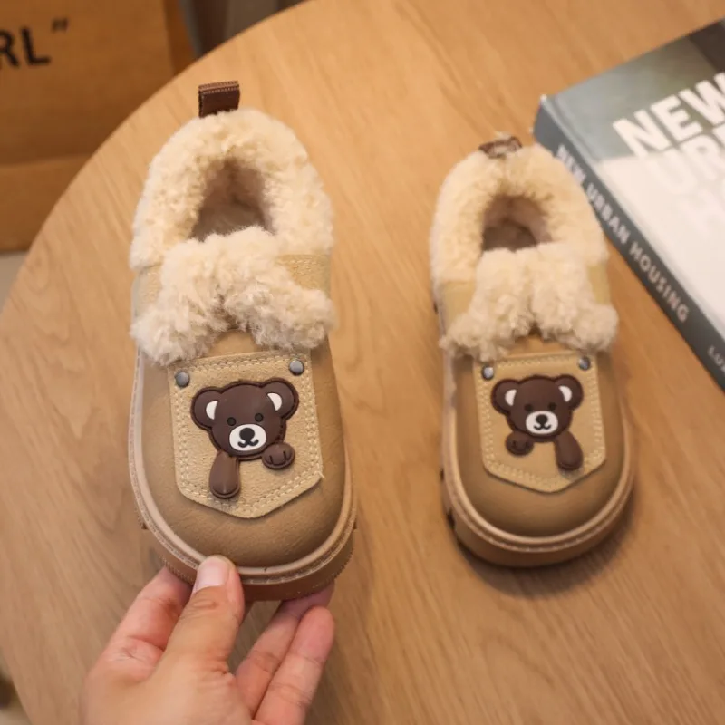 Warm Furry Cotton Kids Shoes for Winter