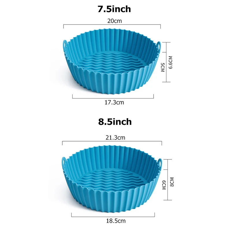 LMETJMA Silicone Air Fryer Liners Reusable Air Fryer Basket Round Replacement of Parchment Paper Liners Pot JT121