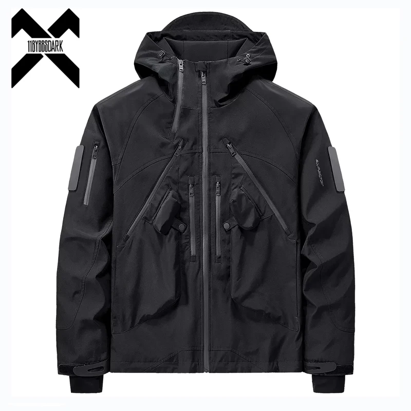 2022 Tactical Hooded Jackets Men Military Functional Multi Pockets Coats Windbreaker Hip Hop Streetwear Male Clothes Techwear