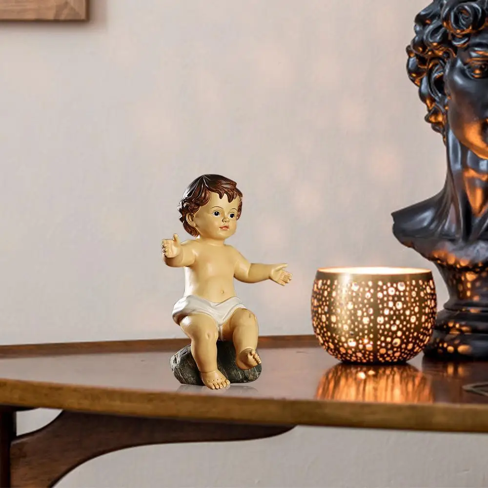 Description Picture 3 of itemJesus Figurine Statue Religious Nativity Holy Ornament Child Home Figurines Adornment Figure Christ Model Resin Crafts Souvenirs