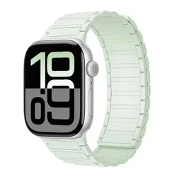 Premium Sports Silicone Magnetic Watch Strap Bracelet for 42mm 44mm 45mm (Soft mint)