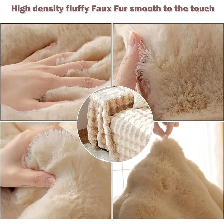 Soft Warm Faux Fur Sofa Cover Thick Shaggy Fuzzy Sectional Couch Cover Plush Furniture Cover Fluffy Furniture Cover for Couch S