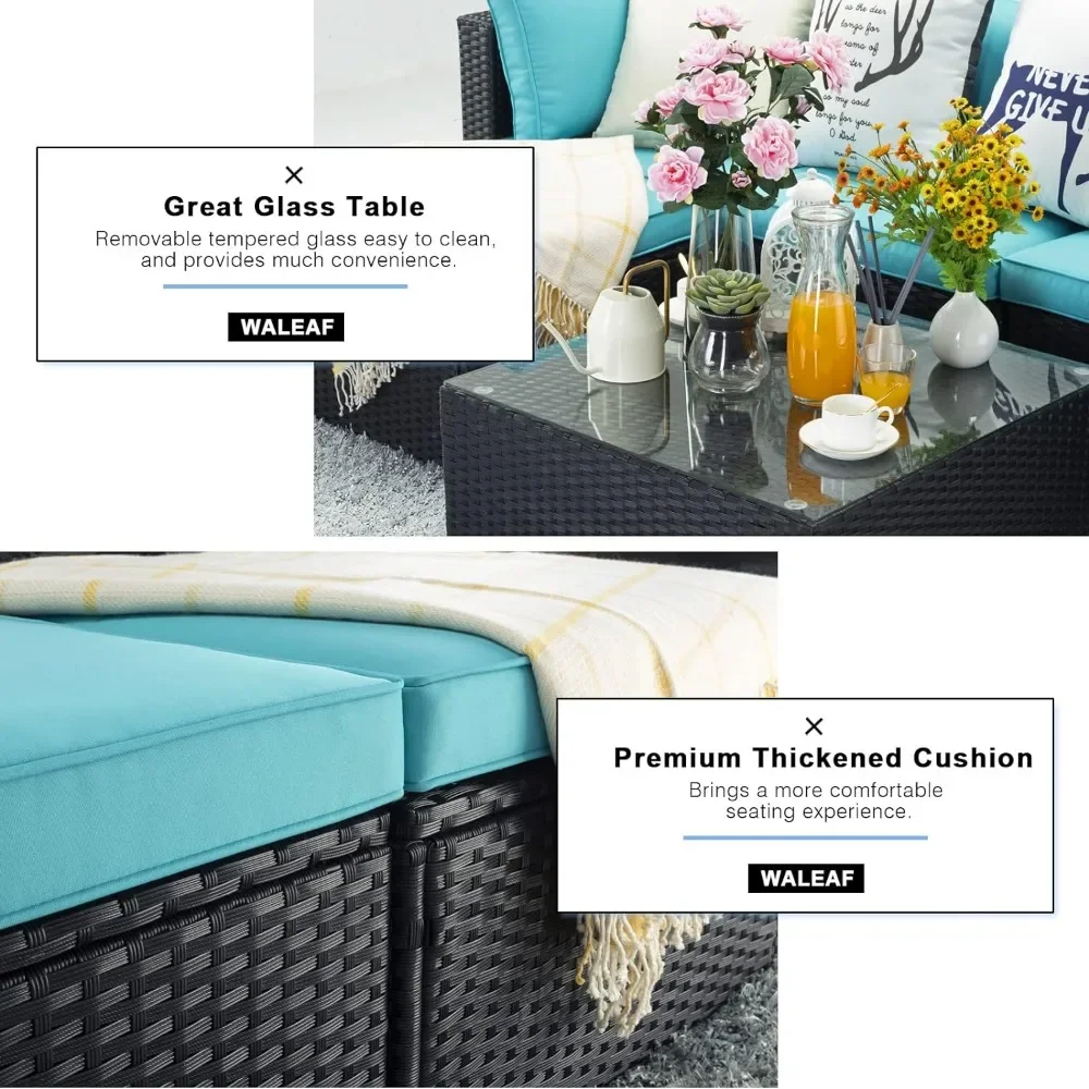 Outdoor Furniture Set of 5 Pieces Rattan Couch Dining Table outdoor sofa set,outdoor rattan furniture set