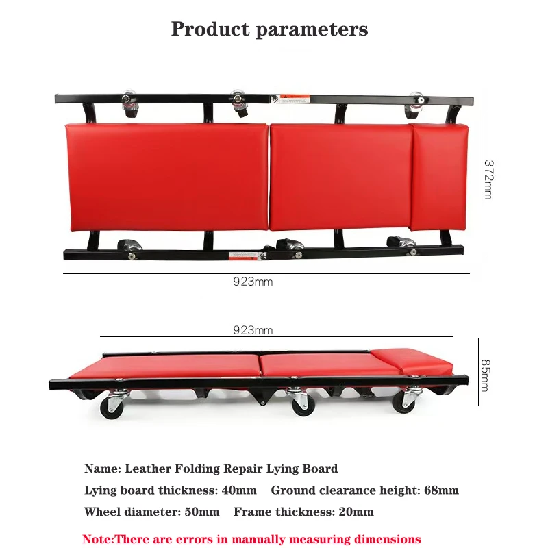 36In Foldable Auto Repair Lying Board With Thick Sponge Repair Lying Board 360 &deg; Rotating Wheel Scooter Sleeping