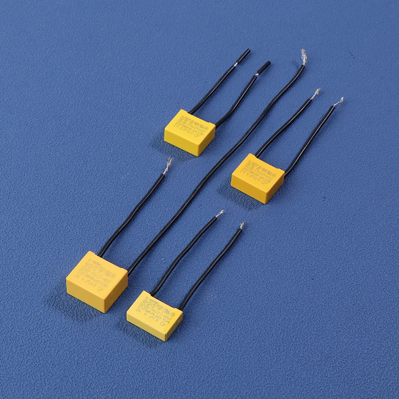 5Pcs AD K X2 Safety Capacitance Tape Line 0.15uF 0.22uF 0.33uF 0.47uF 250V-275V Housing Flexible Wire Capacitor For Touch Switch