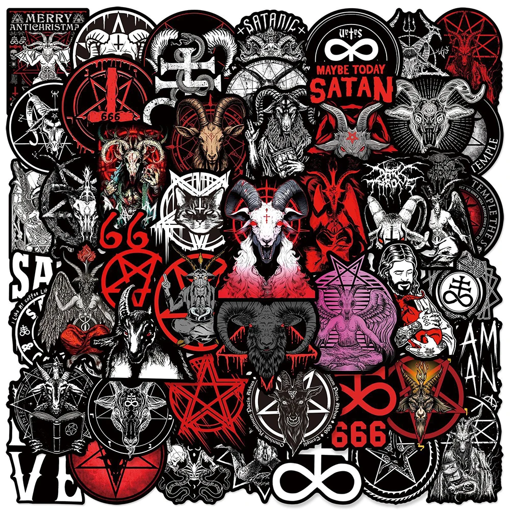 

10/30/50pcs Horror Gothic Demon Satan Stickers Kids Decals Toy DIY Suitcase Skateboard Phone Case Cool Cartoon Graffiti Sticker