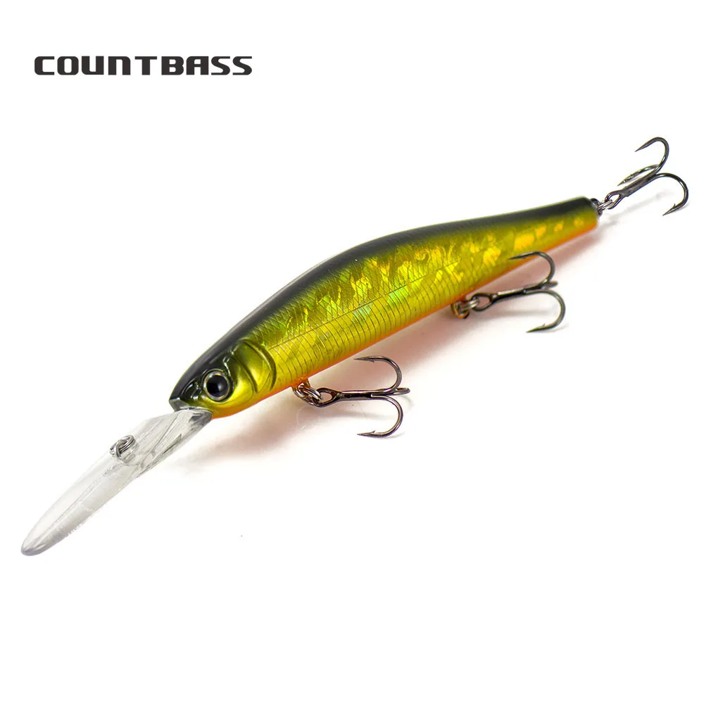 COUNTBASS Langsam schwimmender Wobbler 115 mm 4-1/2 Zoll 20 g 3/4 oz. Dive 4m 13ft Minnow Jerk Your Baits Angelköder
