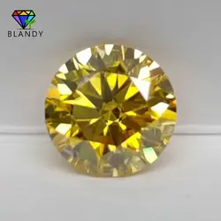 Multicolor Round Cut Moissanite Gemstone with GRA Certification - 9.0mm (07 Golden Yellow)