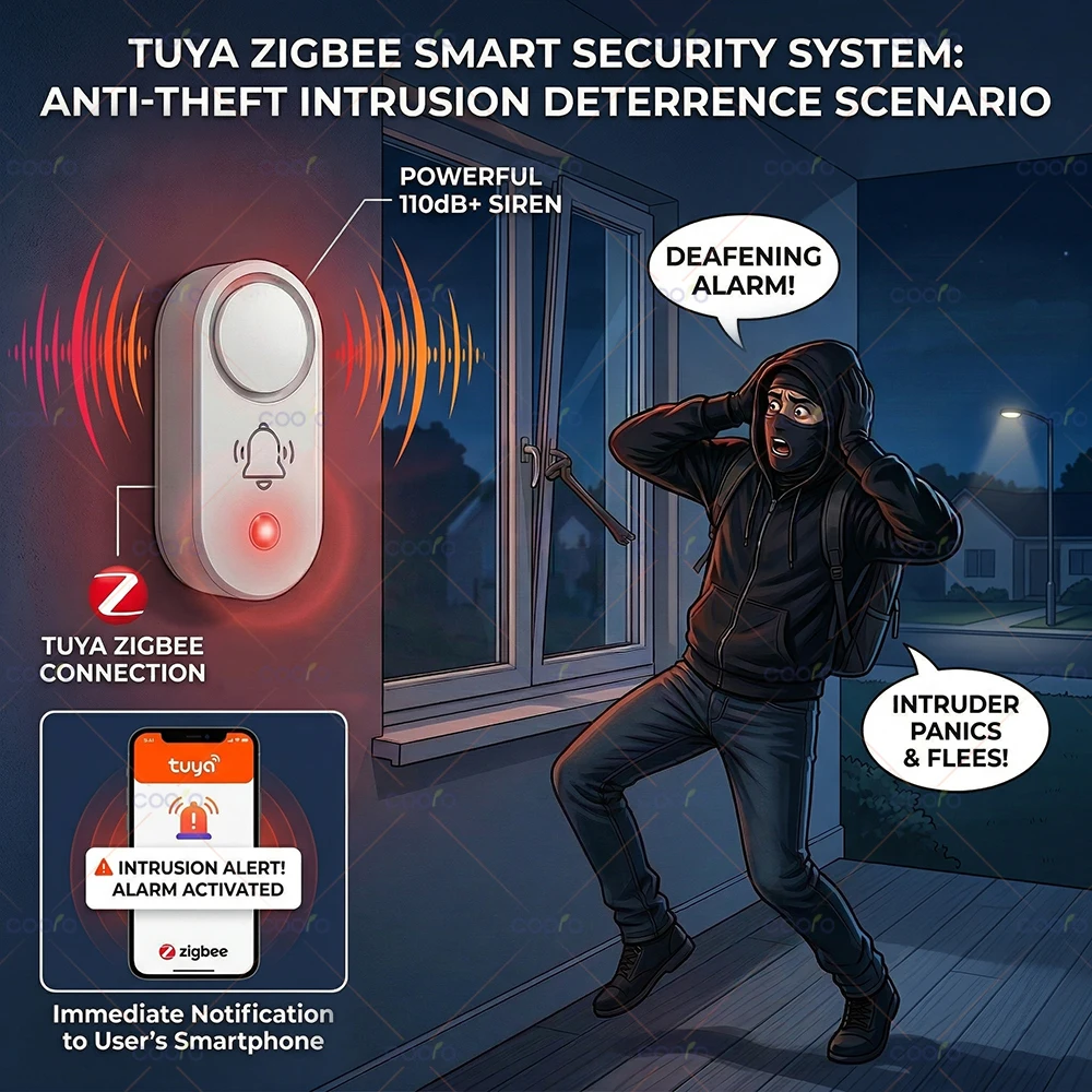 Advanced Tuya Zigbee Vibration and Sound Light Alarm for Enhanced Home Security