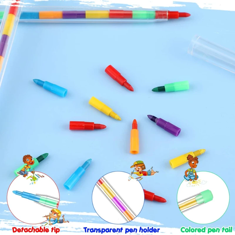 Stackable Colored Pencils 1 Pcs 11 Interchangeable Colors for Painting