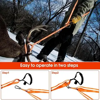 Heavy Duty Deer Drag Strap Reflective Adjustable Nylon Pulling Harness Portable Hunting Accessories for Wild Hogs Ergonomic 4