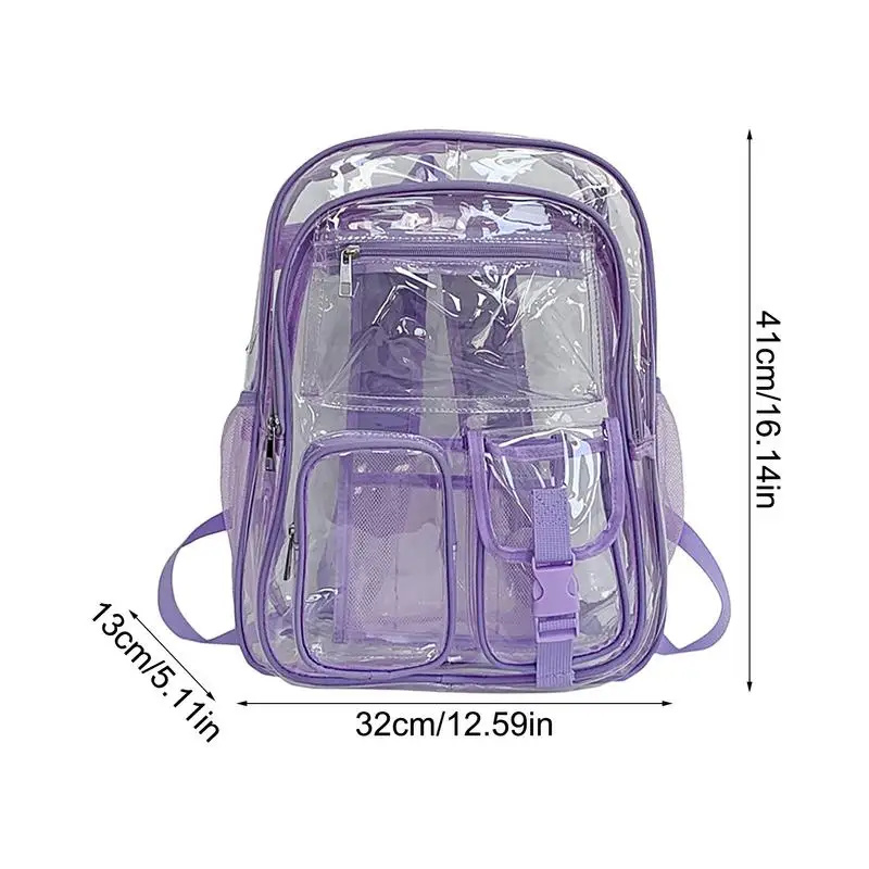 Cute Clear Backpack Cute Clear School Bag Cute Large Book Bag Heavy Duty Transparent Bookbag For School Supplies