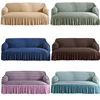 1/2/3/4 flying seat seersucker living room sofa cover elastic sofa cover elastic solid thickness elastic sofa cover 5