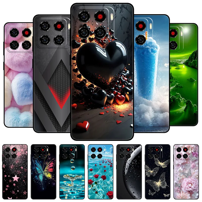 Cute Cartoon Black Soft Silicone Protective Cover for ZTE Blade A56 4G Phone