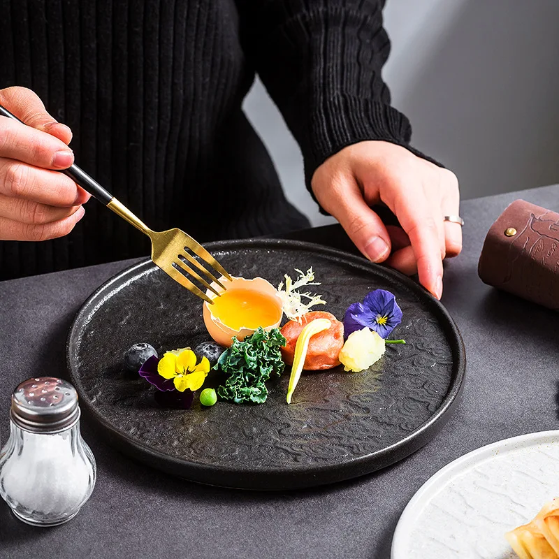 Dining Matte Black Dinner Plates Buy French Connection 12 Piece