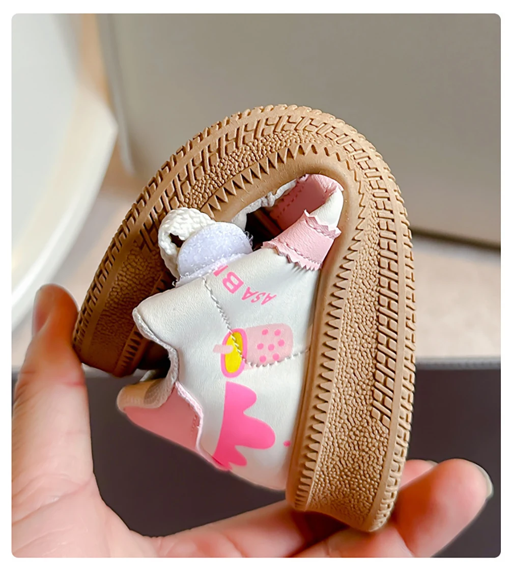 PU Leather Sneakers For Children Anti-slippery Outdoor Teenager Girl's Skate Shoes Soft-soled Breathable Kid's Sport Shoes 5