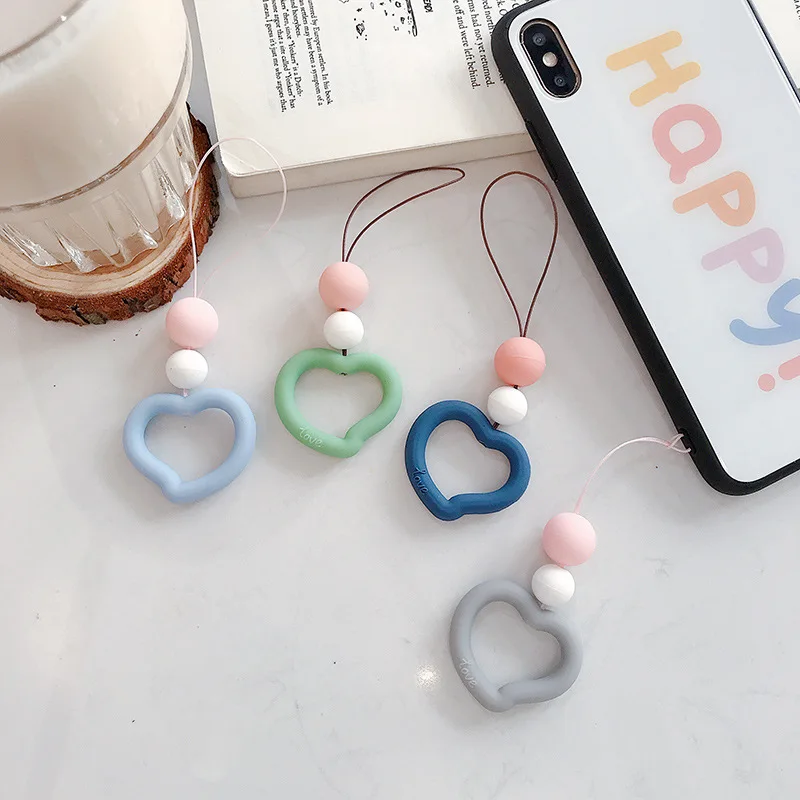 Ring Buckle Anti-lost  Mobile Phone Key Chain Strap Lanyard Beads Pearl Rope Cellphone Chains for Women Fashion Acce