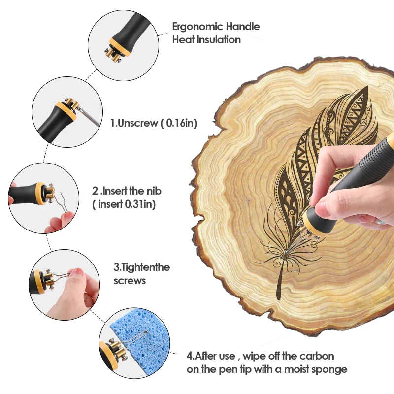 Wood Burning Kit,burner Tool,carving Pyrography Pen & Hollow  Template,wood-burning Kits Adults Beginners For Wood,leather,gourd -  Electric Soldering Irons - AliExpress