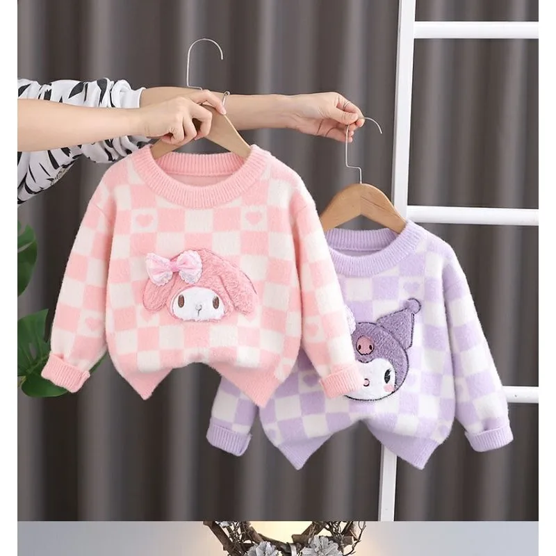 

Kawaii Sanrio серия Kuromi My melody свитер для девочек осень и зима одежда детская одежда модная нижняя рубашка подарок
