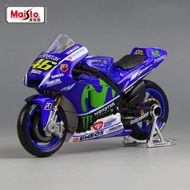 

Модель гоночного мотоцикла Maisto 1:18 Yamaha 2016 #46 из сплава, имитация литая металлическая игрушка, Коллекционная модель мотоцикла, подарок для детей