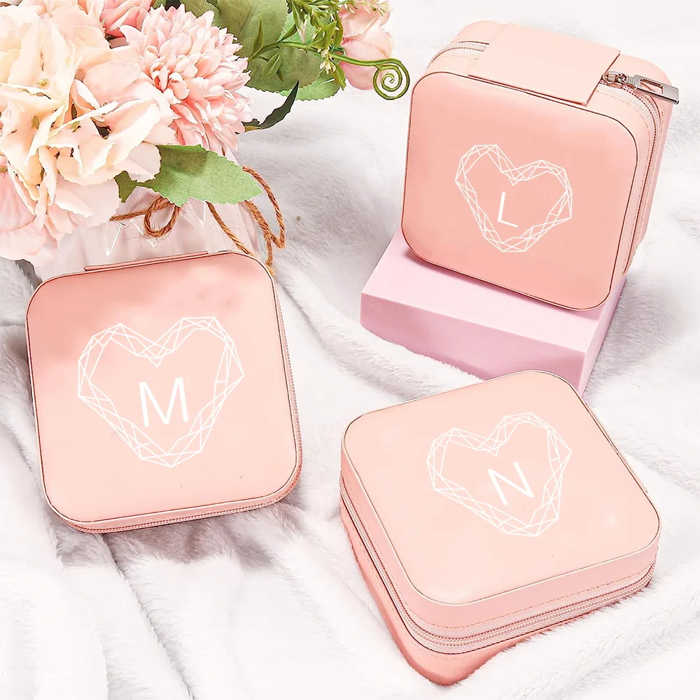 

Travel PU Leather Waterproof Jewelry Box Portable Jewel Case Necklace Ring Earrings Display Diamond Series Storage Device