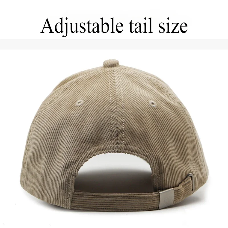 Spring Autumn Big Size Corduroy Baseball Caps 100%Cotton Embroidery Unisex Baseball Hat for  Men Adjustable Outdoor Hip Hop Hats 6