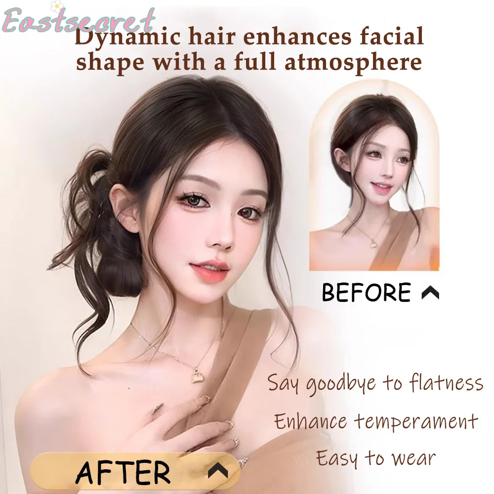 EAST 합성 볼 헤드 가발 클립 드래곤 비어드 플라워 버드 헤어백 일체형 헤어 액세서리 플라워 버드 가발 번