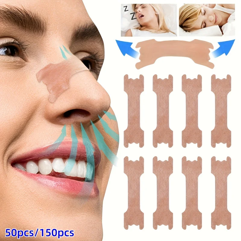 50pcs/150pcs Anti-Snoring Nose Strips for Better Sleep& Breathing - Soft, Lightweight, and Comfortable for Nighttime Use, Work