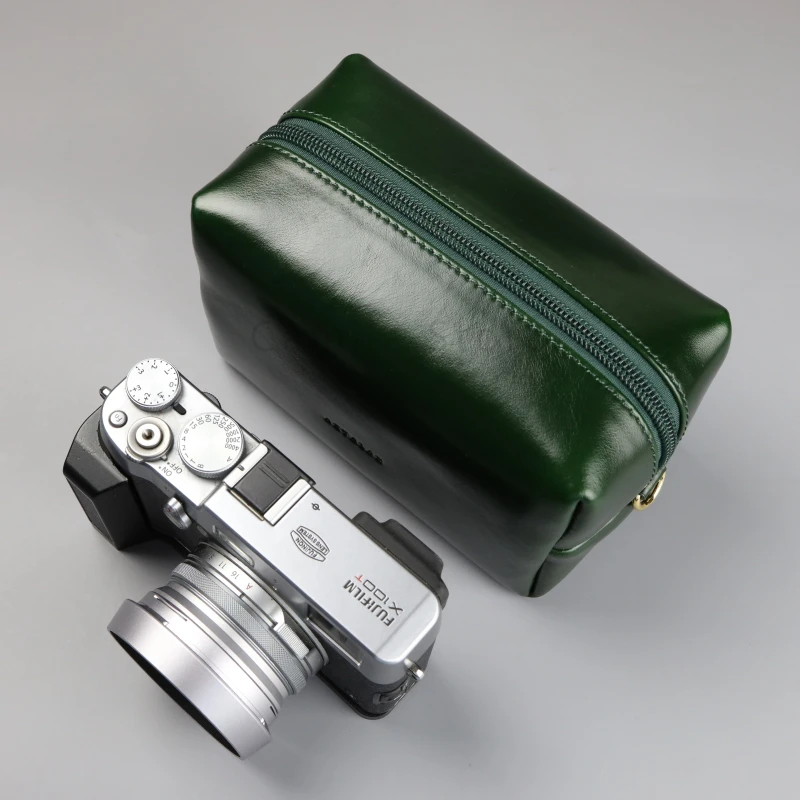 2022 Fashion Wax Oil Skin Camera Bag Box Pocket Case Per Canon Nikon Fuji Samsung Leica Sony Olympu Lumix Digital Mirrorless