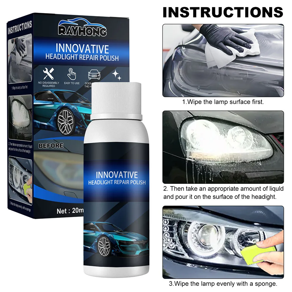 Car Headlight Polishing Agent Scratch Remover Repair Fluid Light Coating Renewal