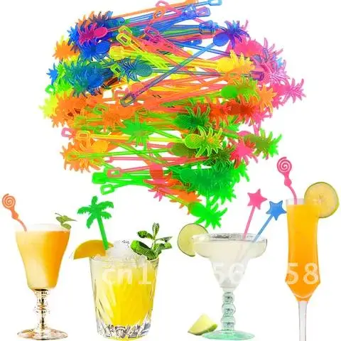 

Cocktail Drink Swizzle Sticks Stars Flamingo Pineapple Drink Spoon Summer Hawaiian Beach Party Decor Bar Drinkware Supply Wine.