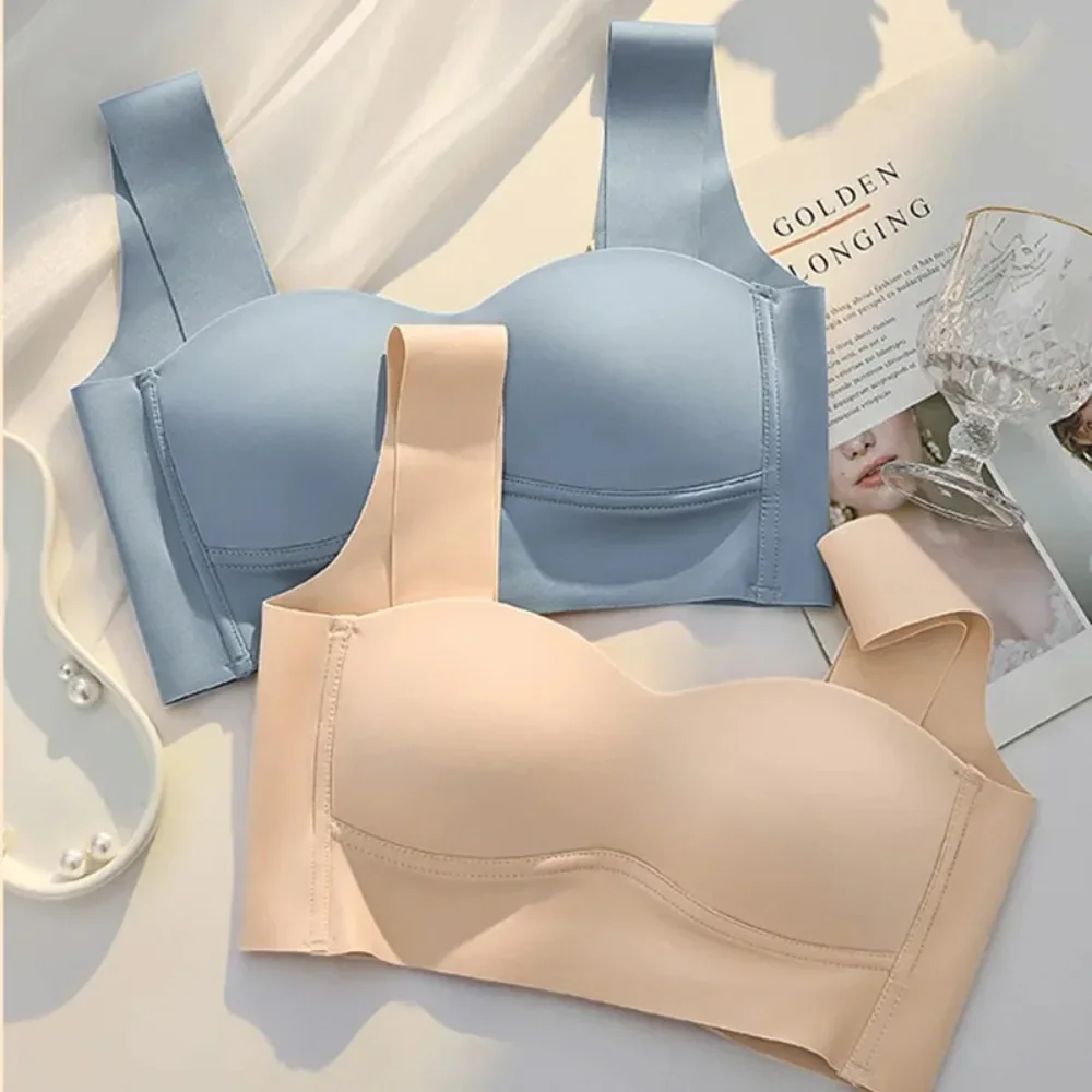 Women Lingerie Bra Women Seamless Ice Silk Bra Removable Chest Pad Lifting Bralette Underwear No Steel Ring Breathable Push Up Yoga Vest Bras
