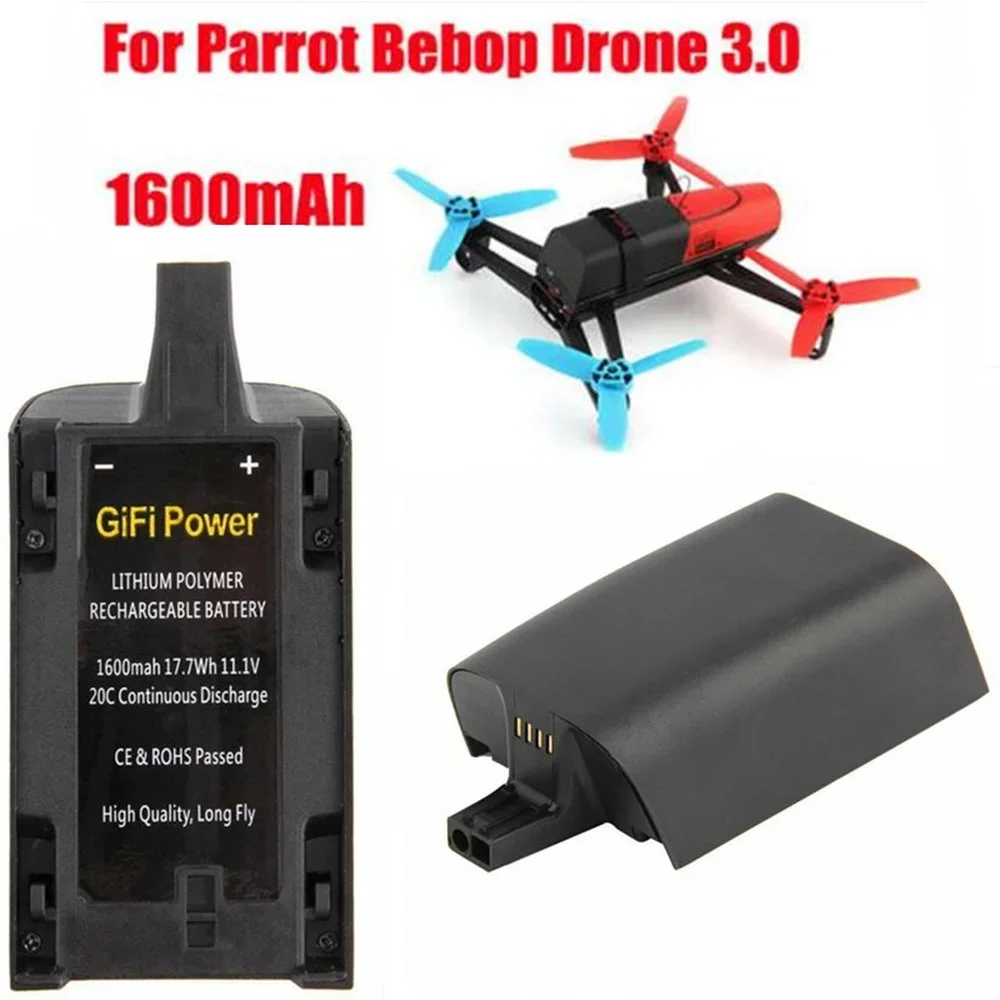 Vendita Calda 11.1V 1600Mah Li-Po Potente Batteria Batterie Celle Per Pappagallo Bebop Drone 3.0 Vendita Pappagallo Bebop