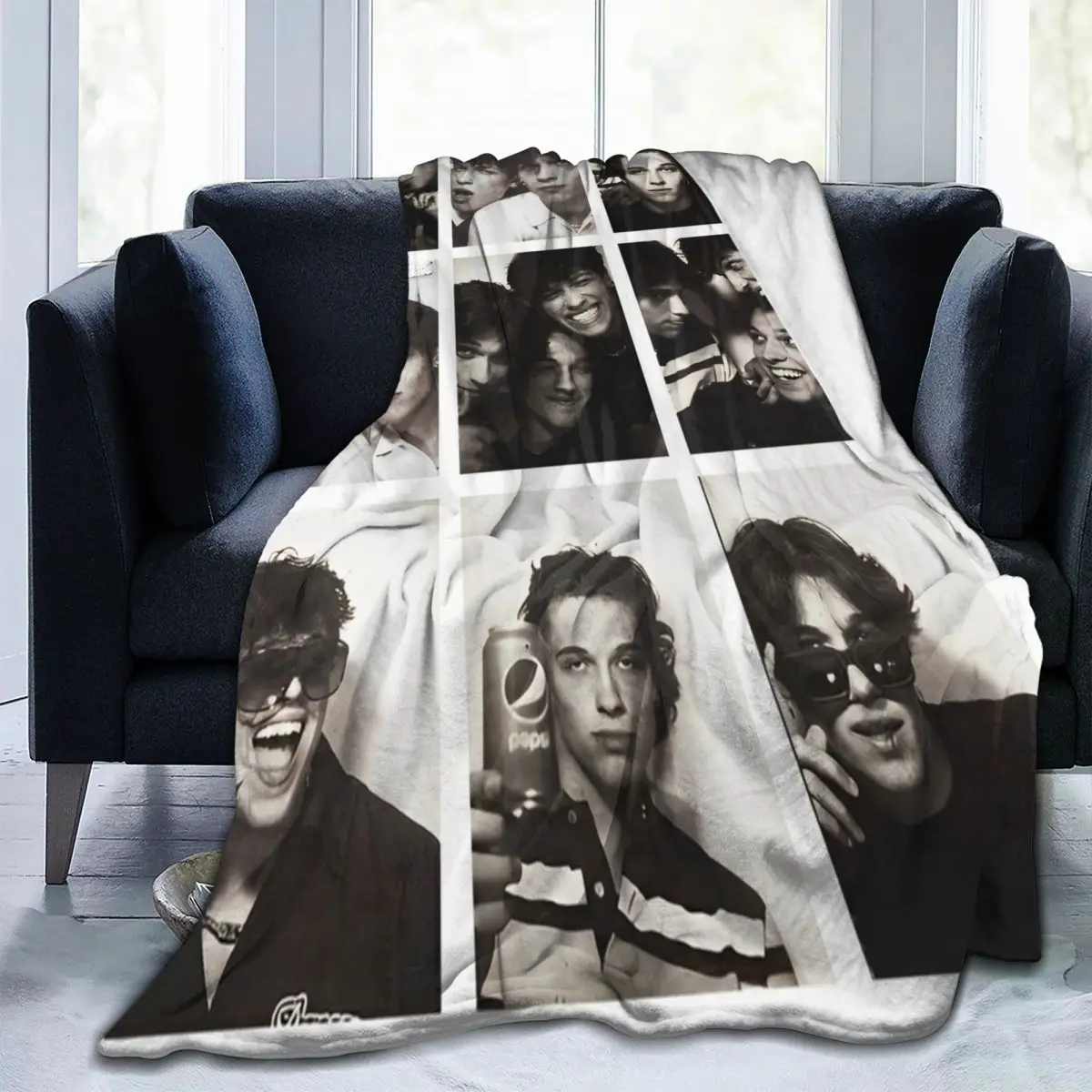 Sturniolo Triplets Photo Collage Blanket Music Warm Soft Comfortable Plush Bedding Throws For Picnic Flannel Bedspread Bed Cover 3