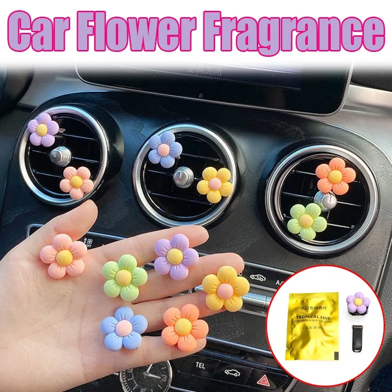 

Cute Flower Perfume Clip Car Air Outlet Decoration Aromatherapy Air Freshener Colorful Flora Ornament Auto Interior Accessories