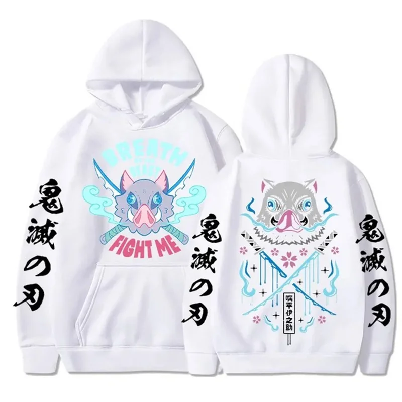 Demon Slayer Japanese Anime Hoodie Pullovers Cotton Men Women Sweatshirts Harajuku Print Tops Casual Hip Hop Streetwear Clothing