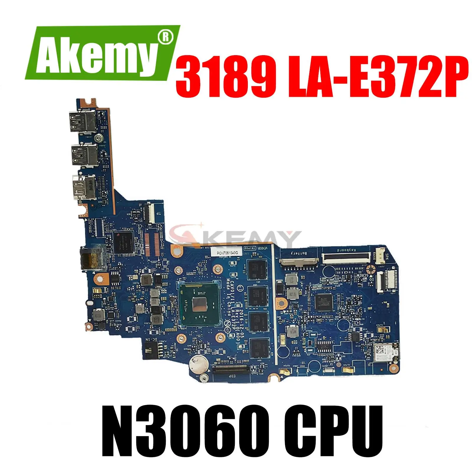 

Материнская плата для ноутбука DELL Inspiron 3189 Celeron N3060, материнская плата CN-06V9N5 06V9N5 LA-E372P 06V9N5 N3060 4 Гб ОЗУ, протестирована, ОК