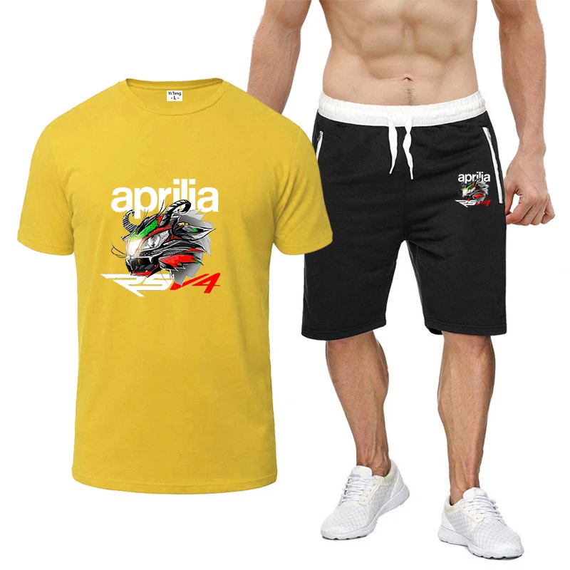 Aprilia Racing RSV4 2023 New Men High Quality Comfort Summer Hot Sale Eight Color Short Sleeved Suit Casual Popular Printing