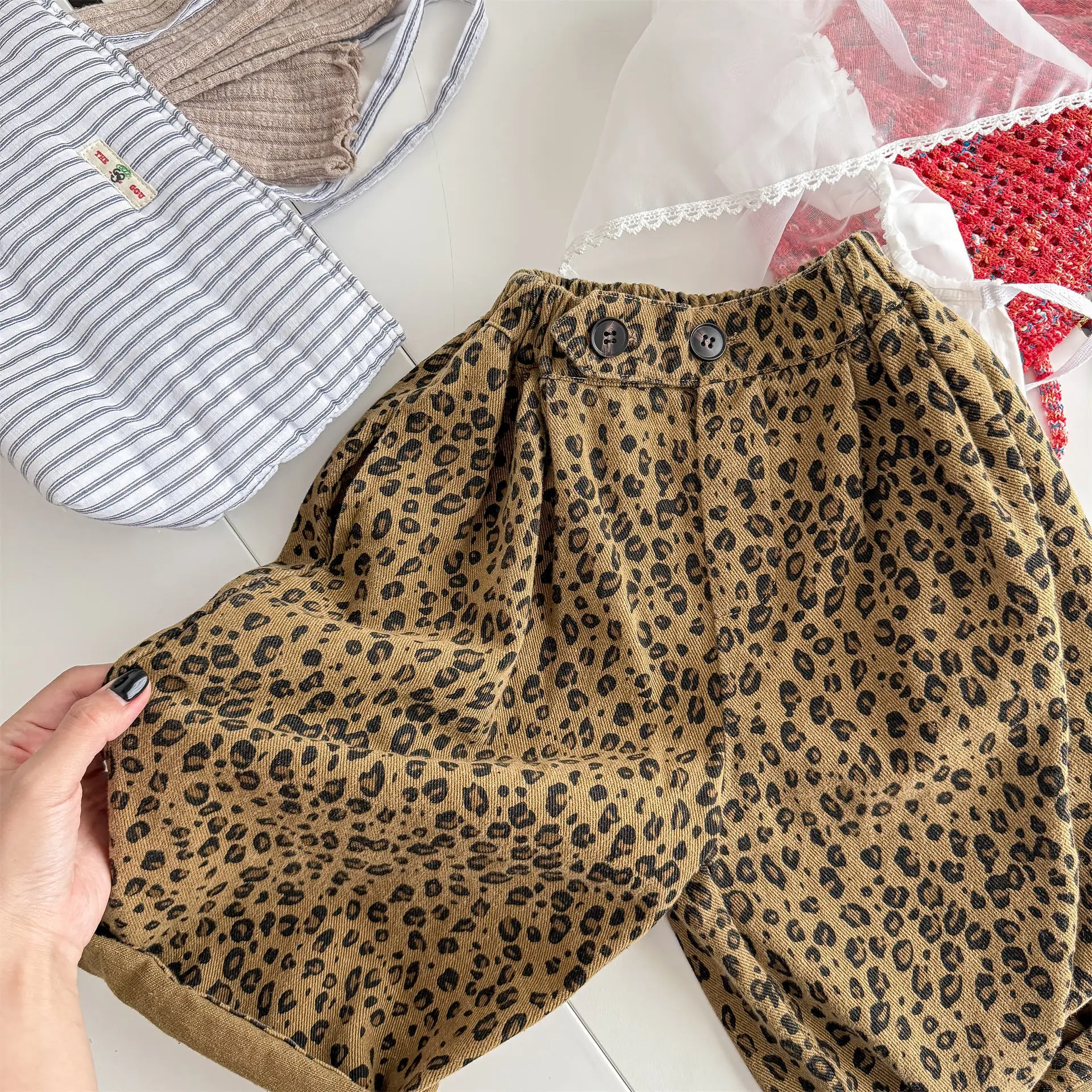 Leopard Print Corduroy Pants for Kids