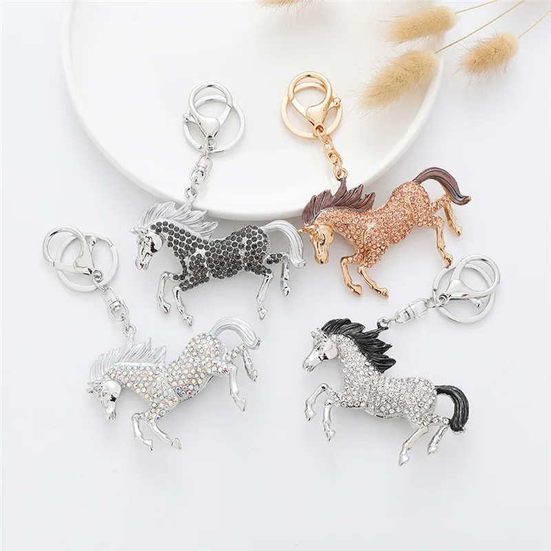 Wholesale Luxury PU Leather Horse Shape Keychain Pendant for