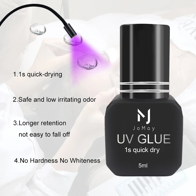 JOMAY UV GLUE Adhesive For Eyelash Extensions 0.1S Fast Drying Strong False Eye Lash Extension Glue Long Lasting UV Eyelash Glue 4