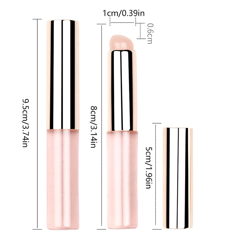 Silicone Lip Brush With Cover Angled Concealer Makeup Tool Portable Round Head Like Fingertips Q Soft Lipstick Brush