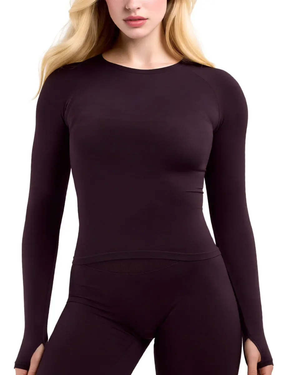NCLAGEN Defy Uzun Kollu Üst kadın Spor Gömlek Dikişsiz Spor Giysileri Koşu Egzersiz Pilates Bluz Spor Yoga T-shirt