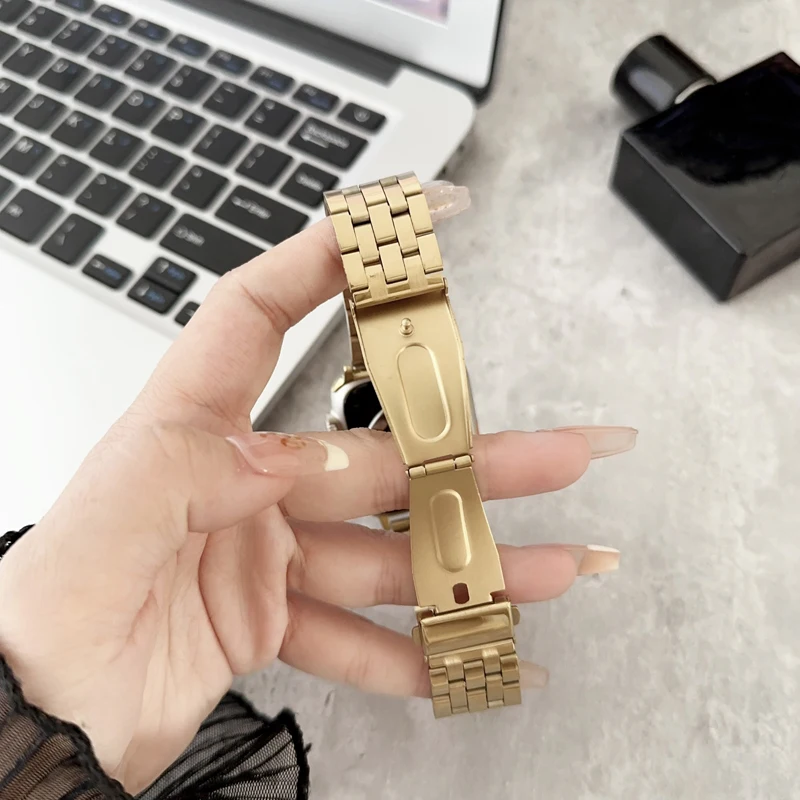 Metal Steel Strip Strap For Apple Watch Band 38/40/41MM 42/44/45/49MM Sports smart watch accessories bracelet iwatchS9Ultra8S7SE