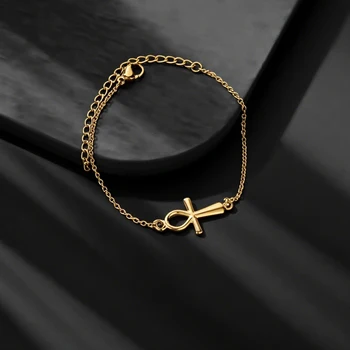 Ankh Cross Pendant Bracelets for Women Egyptian Cross Religious Key Of Life Bracelets Vintage Wrist Jewelry Freeshippings Items
