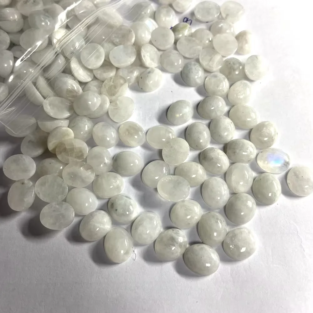 Meisidian Hot Sale Flat Bottom Oval Cabochon 10x12mm Original Natural Jade Gemstone
