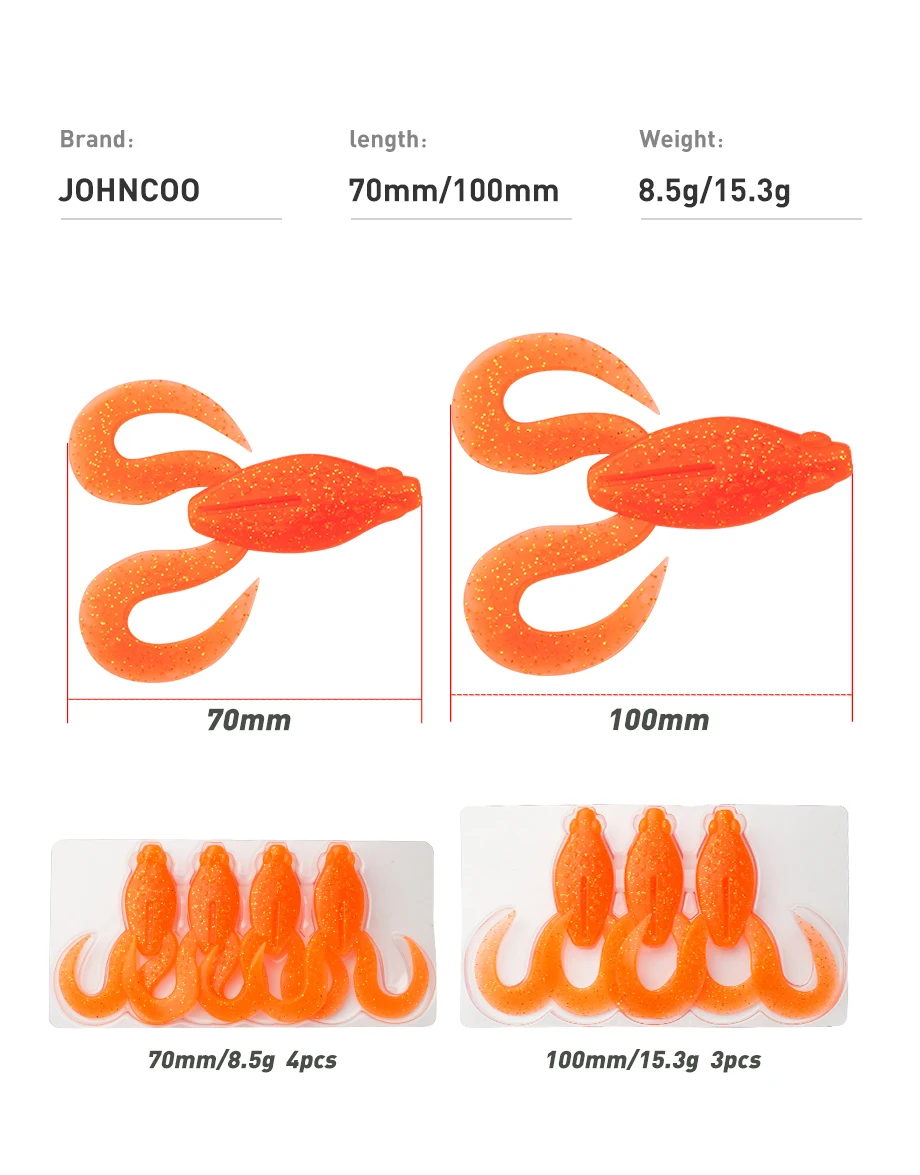 Johncoo Schwimmender Frosch, 7 cm, 10 cm, Angelköder, weicher Angelköder für Hechtbarsch, Topwater-Angelköder – Detail 2