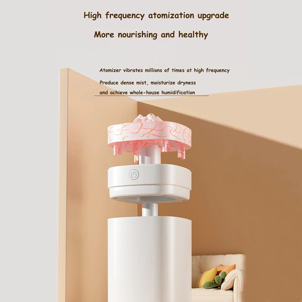 New Portable Air Humidifier Volcanic Crack 400ml USB Home Desktop Led Nightlight Spray Air Humidifier Small Large Fog